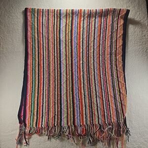Handmade Crochet Afghan Throw Granny Blanket Rainbow 84x36
